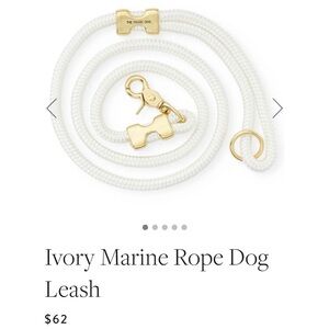 Ivory Marine Rope Dog Leash - Standard 5 feet. The Foggy Dog.